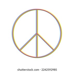 vector design with multicolored peace symbol on white background