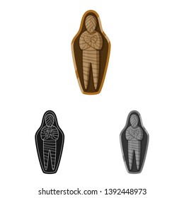 Vector design of mummy and ancient icon. Collection of mummy and afterlife vector icon for stock.