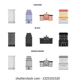 Vector design of municipal and center icon. Collection of municipal and estate   stock symbol for web.