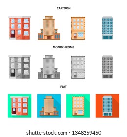 Vector design of municipal and center icon. Collection of municipal and estate   stock vector illustration.