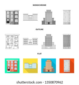 Vector design of municipal and center icon. Collection of municipal and estate   stock vector illustration.