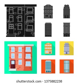 Vector design of municipal and center icon. Set of municipal and estate   stock vector illustration.