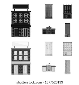 Vector design of municipal and center icon. Collection of municipal and estate   vector icon for stock.