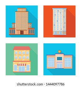 Vector design of municipal and center icon. Collection of municipal and estate stock vector illustration.