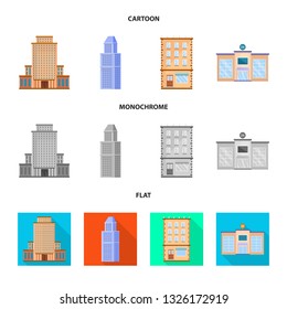 Vector design of municipal and center logo. Set of municipal and estate   stock vector illustration.