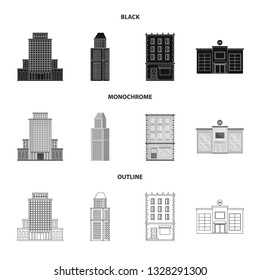 Vector design of municipal and center logo. Collection of municipal and estate   vector icon for stock.