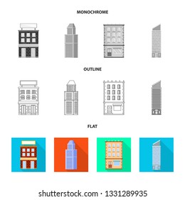 Vector design of municipal and center logo. Collection of municipal and estate   vector icon for stock.