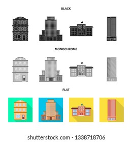 Vector design of municipal and center logo. Set of municipal and estate   stock symbol for web.