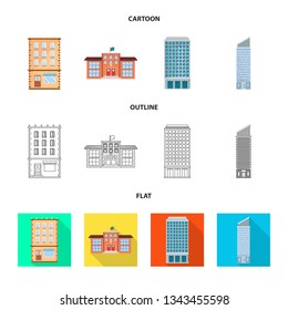 Vector design of municipal and center logo. Collection of municipal and estate   vector icon for stock.