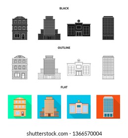 Vector design of municipal and center logo. Collection of municipal and estate   stock symbol for web.