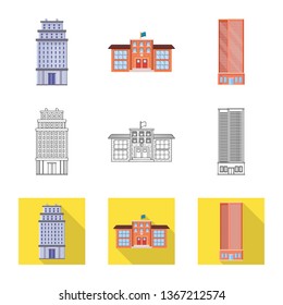 Vector design of municipal and center logo. Set of municipal and estate   vector icon for stock.