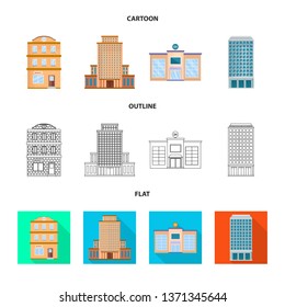 Vector design of municipal and center logo. Set of municipal and estate   vector icon for stock.