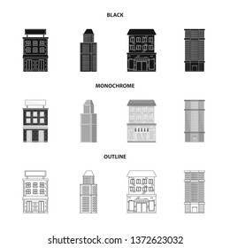 Vector design of municipal and center logo. Set of municipal and estate   stock vector illustration.
