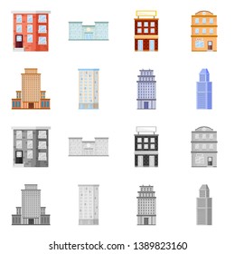 Vector design of municipal and center logo. Set of municipal and estate   vector icon for stock.