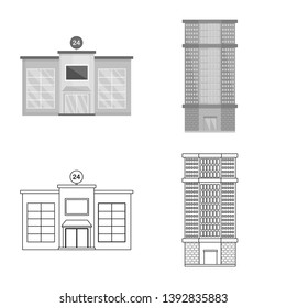 Vector design of municipal and center logo. Collection of municipal and estate   stock vector illustration.