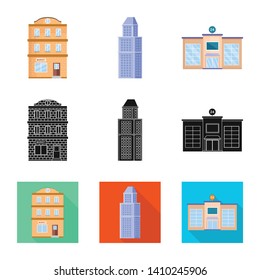 Vector design of municipal and center logo. Collection of municipal and estate   stock symbol for web.