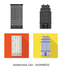 Vector design of municipal and center logo. Collection of municipal and estate   stock vector illustration.