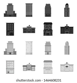 Vector design of municipal and center logo. Set of municipal and estate stock symbol for web.