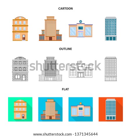 Vector design of municipal and center logo. Set of municipal and estate   vector icon for stock.