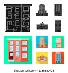 Vector design of municipal and center sign. Set of municipal and estate   stock symbol for web.