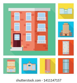 Vector design of municipal and center sign. Collection of municipal and estate   stock vector illustration.