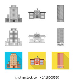 Vector design of municipal and center sign. Collection of municipal and estate   vector icon for stock.