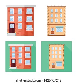 Vector design of municipal and center sign. Collection of municipal and estate vector icon for stock.