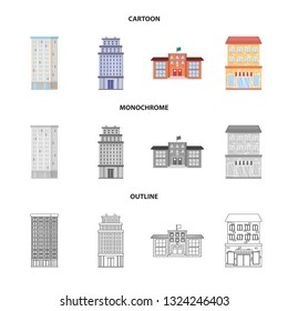 Vector design of municipal and center symbol. Collection of municipal and estate   stock vector illustration.