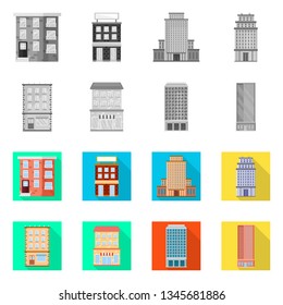 Vector design of municipal and center symbol. Collection of municipal and estate   stock vector illustration.