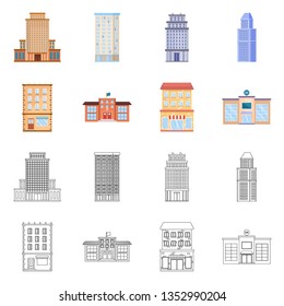 Vector design of municipal and center symbol. Collection of municipal and estate   stock symbol for web.