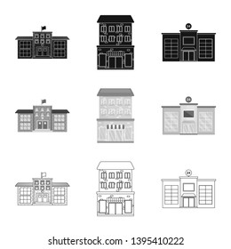 Vector design of municipal and center symbol. Collection of municipal and estate   stock symbol for web.