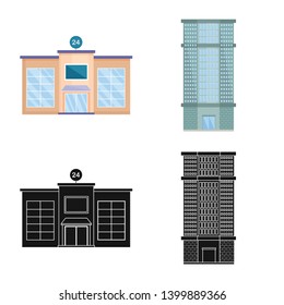 Vector design of municipal and center symbol. Set of municipal and estate   vector icon for stock.