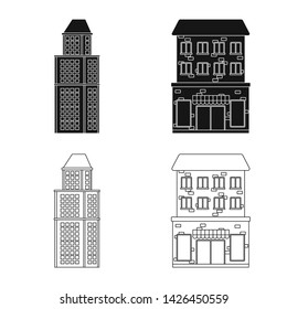 Vector design of municipal and center symbol. Collection of municipal and estate stock symbol for web.