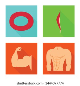 Vector design of muscle and cells sign. Collection of muscle and anatomy stock symbol for web.