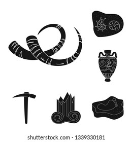 Vector design of museum and attributes  logo. Collection of museum and historical vector icon for stock.