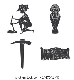Vector design of museum and attributes sign. Collection of museum and historical stock vector illustration.