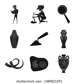 Vector design of museum and attributes  symbol. Collection of museum and historical stock vector illustration.