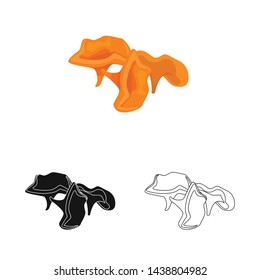 Vector design of mushroom and chanterelle symbol. Collection of mushroom and autumn vector icon for stock.