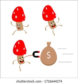 Vector design - mushroom character set