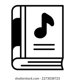 Diseño vectorial del libro de música en estilo editable, icono premium