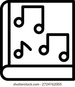 Estilo de icono de Educación de música de diseño de Vector