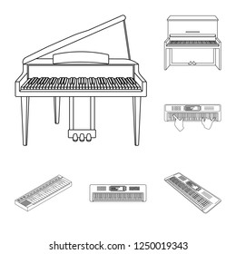 Vector design of music and piano logo. Collection of music and song stock vector illustration.