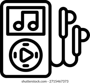 Vector Design Music Player Icon Style
