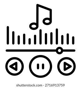 Diseño de Vector Reproductor de música Icon Style