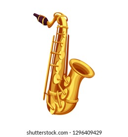 Vector design of music saxophone and tune icon. Collection of music and tool vector icon for stock.