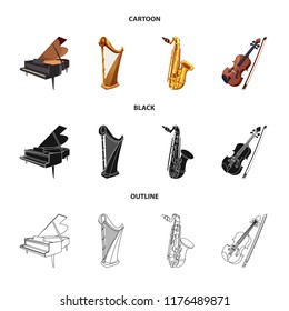 Vector design of music and tune icon. Set of music and tool stock symbol for web.