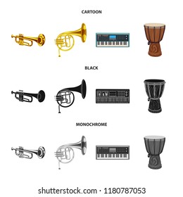 Vector design of music and tune icon. Set of music and tool stock vector illustration.