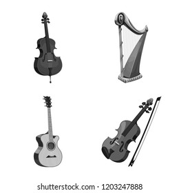 Vector design of music and tune icon. Collection of music and tool stock vector illustration.