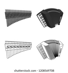 Vector design of music and tune icon. Collection of music and tool stock symbol for web.