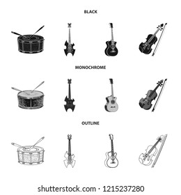 Vector design of music and tune icon. Set of music and tool vector icon for stock.